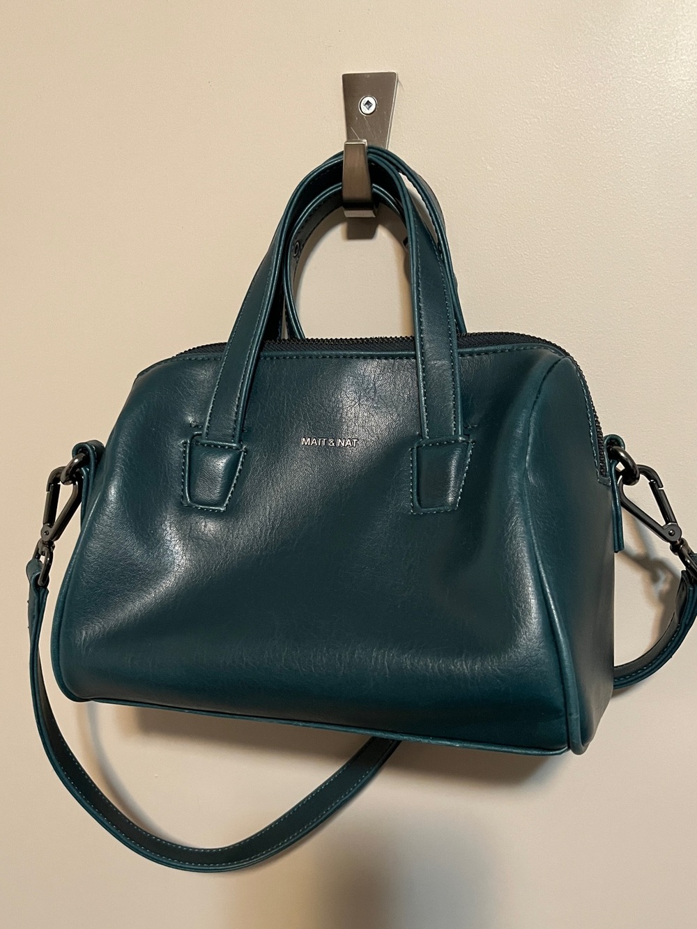 Matt & Nat Deep Teal Structured Dome Satchel - Picture 2 of 9
